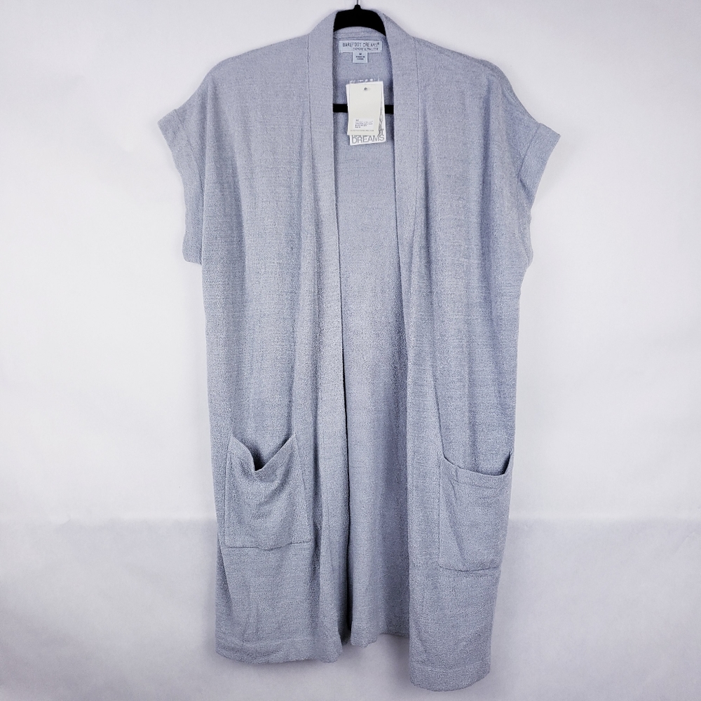 Barefoot dreams Cozy Chic Ultra light lounge cardigan vest Medium Blue Water